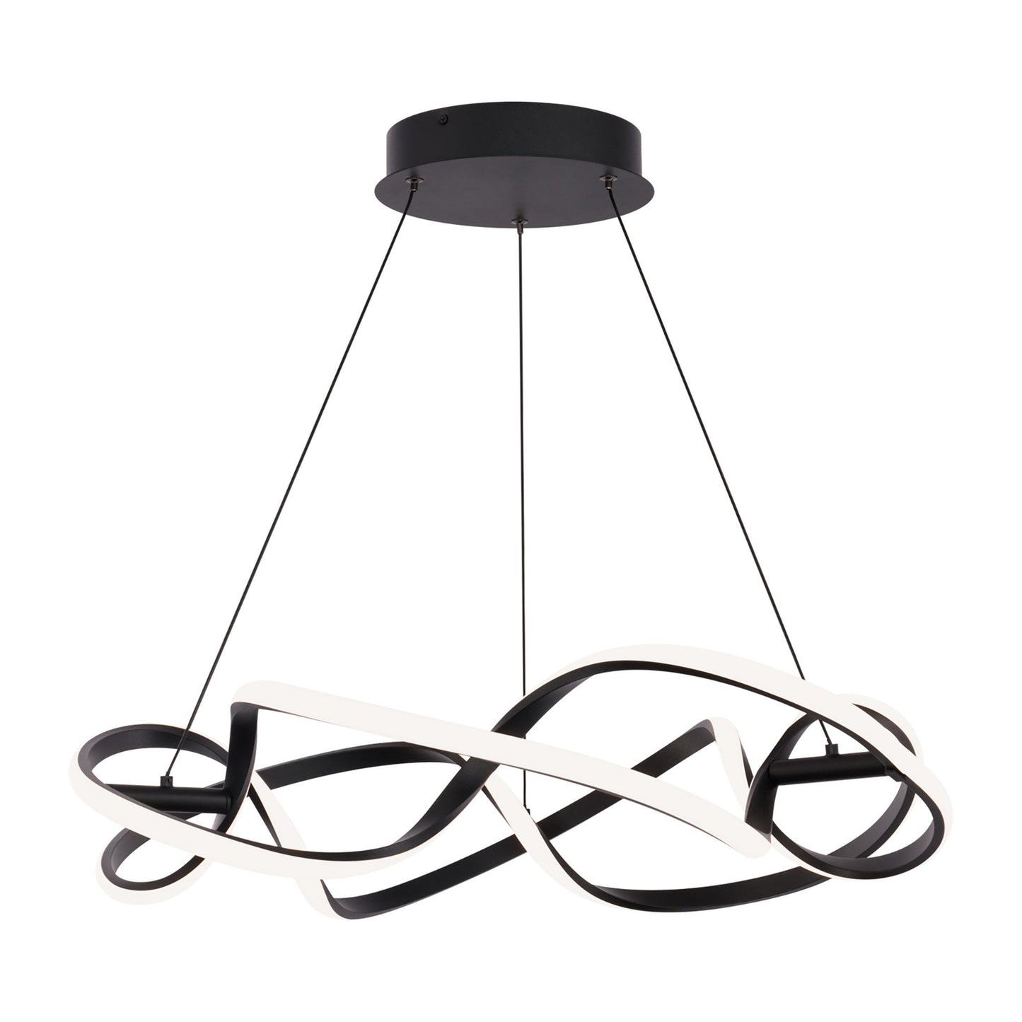 Interlace LED Pendant Light in Black (Round).