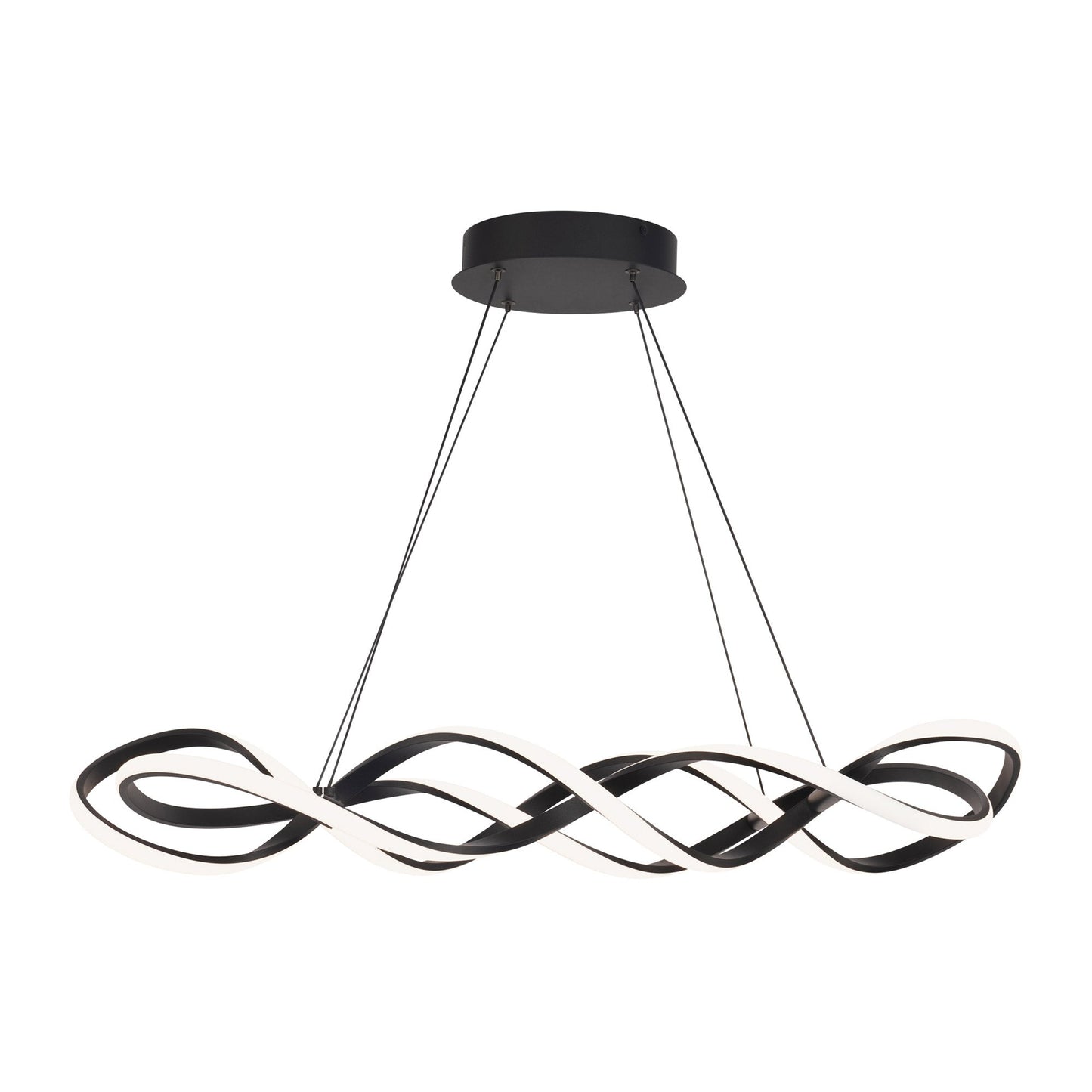 Interlace LED Pendant Light in Black (Oval).