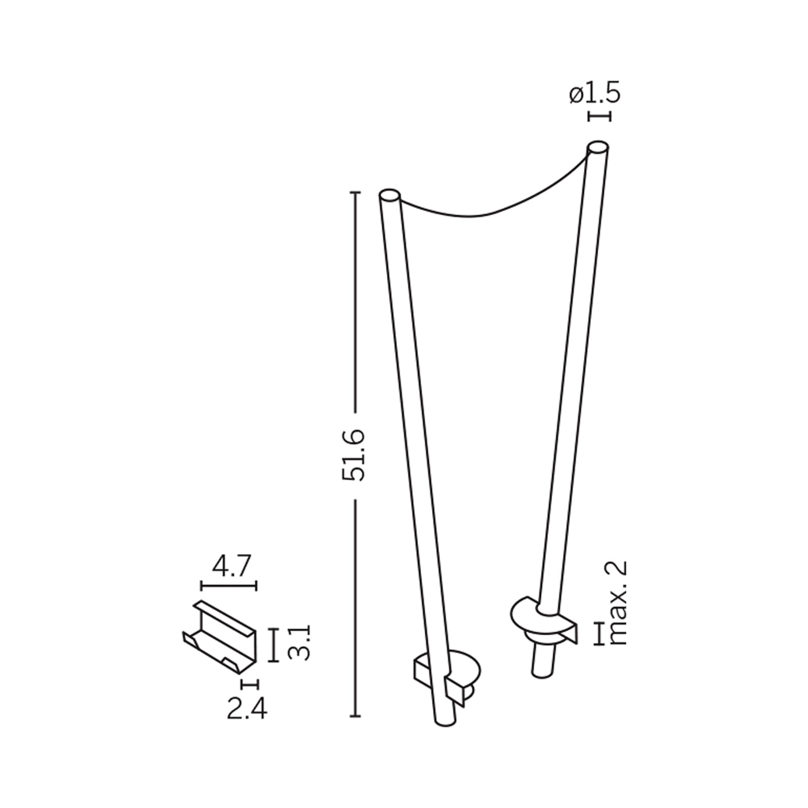 Cherry Bubbls Canes - line drawing.