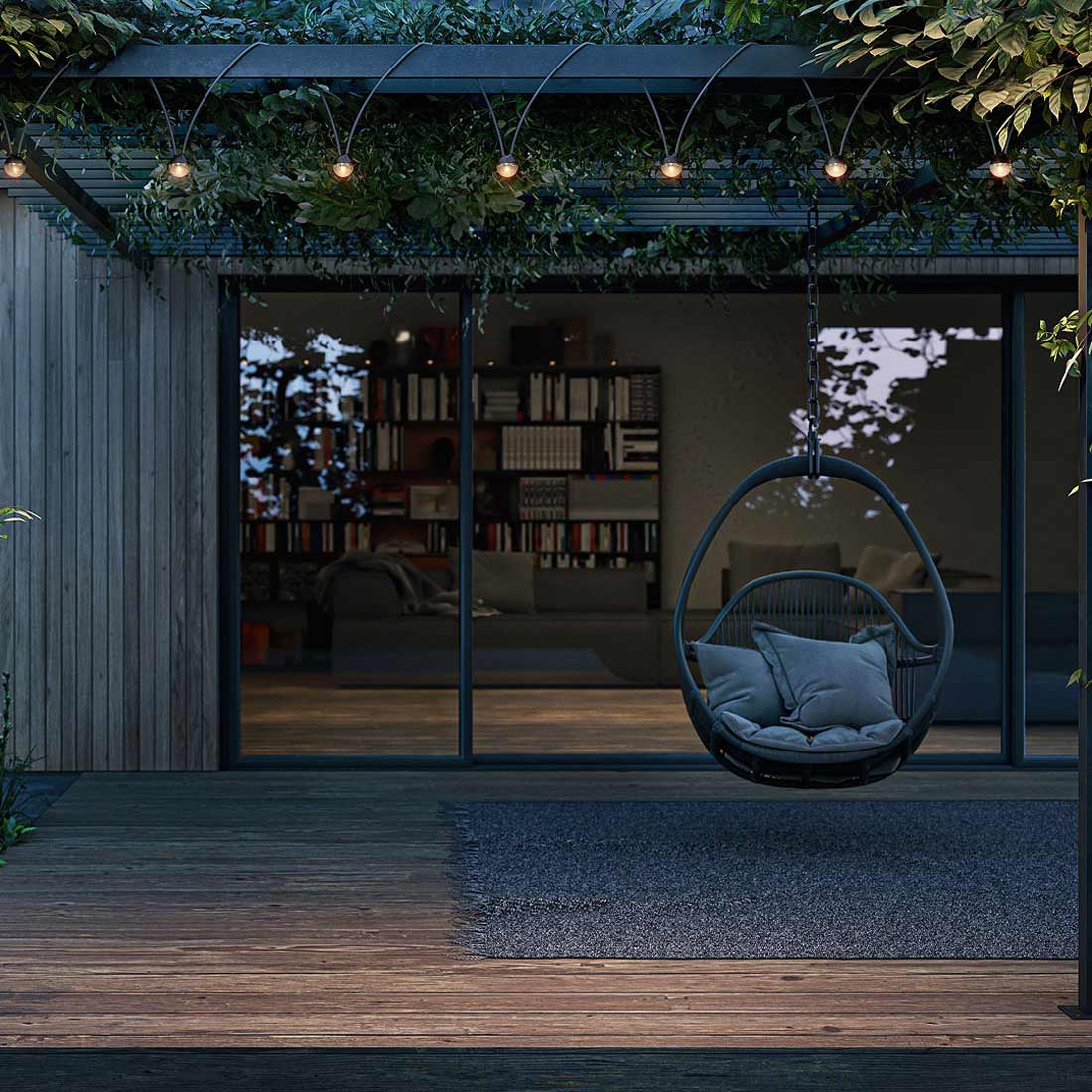 Cherry Bubbls Outdoor LED String Light in Outside Area.