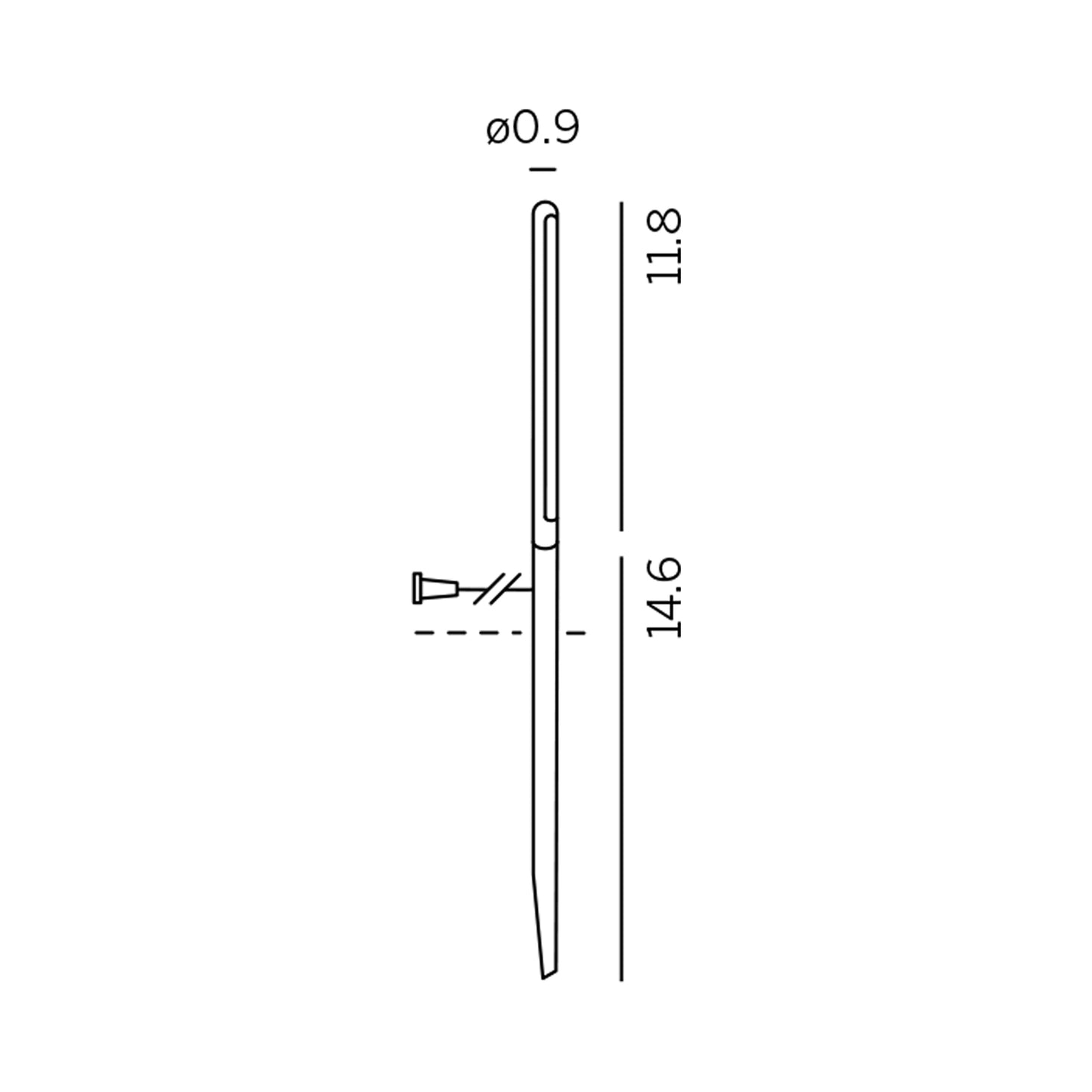 Kal Outdoor LED Solar Join Path Light - line drawing.