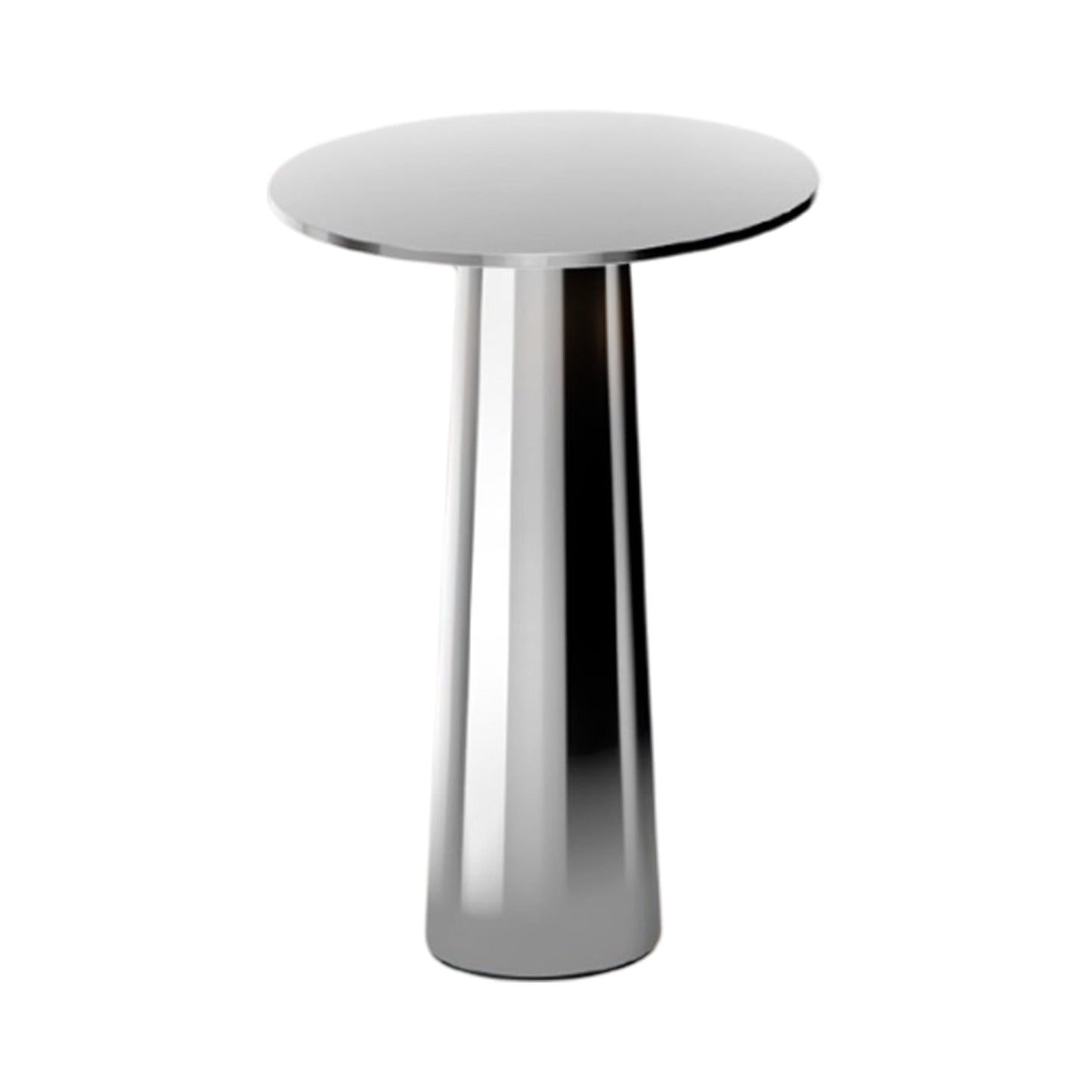 Lix Mini Outdoor LED Rechargeable Table Lamp in Chrome.