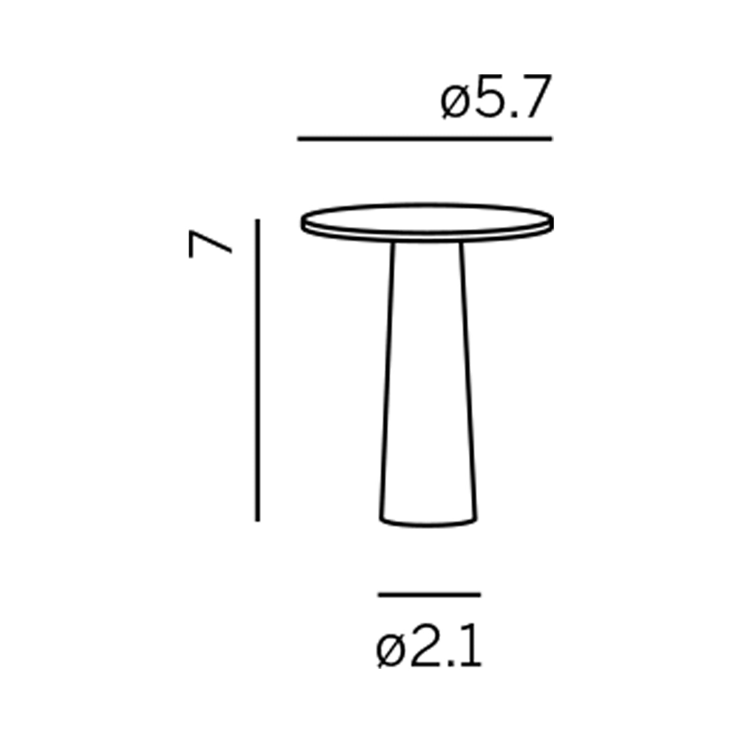 Lix Mini Outdoor LED Rechargeable Table Lamp - line drawing.