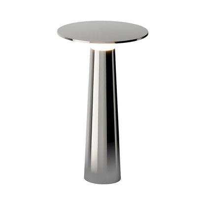 Lix Outdoor LED Portable Table Lamp in Chrome.