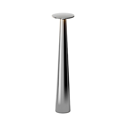 Lix Skinny Outdoor LED Rechargeable Table Lamp in Chrome.