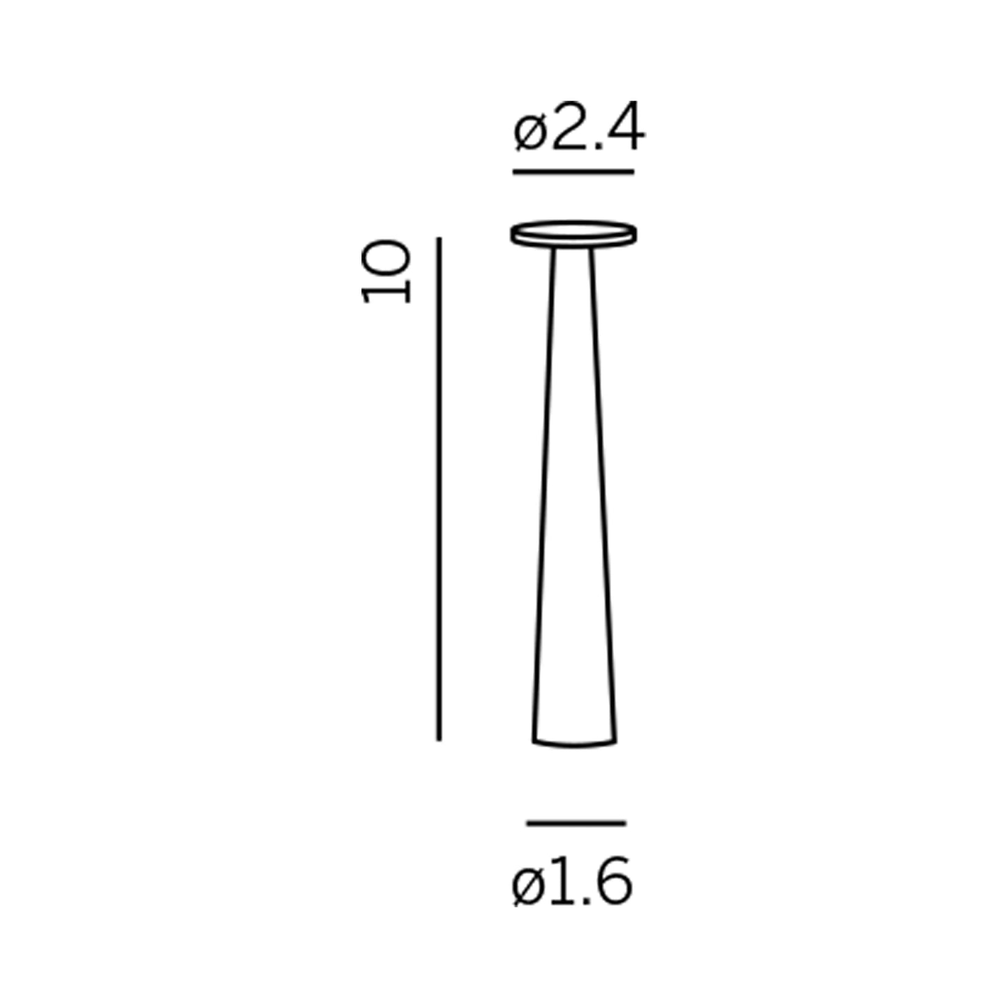 Lix Skinny Outdoor LED Rechargeable Table Lamp - line drawing.