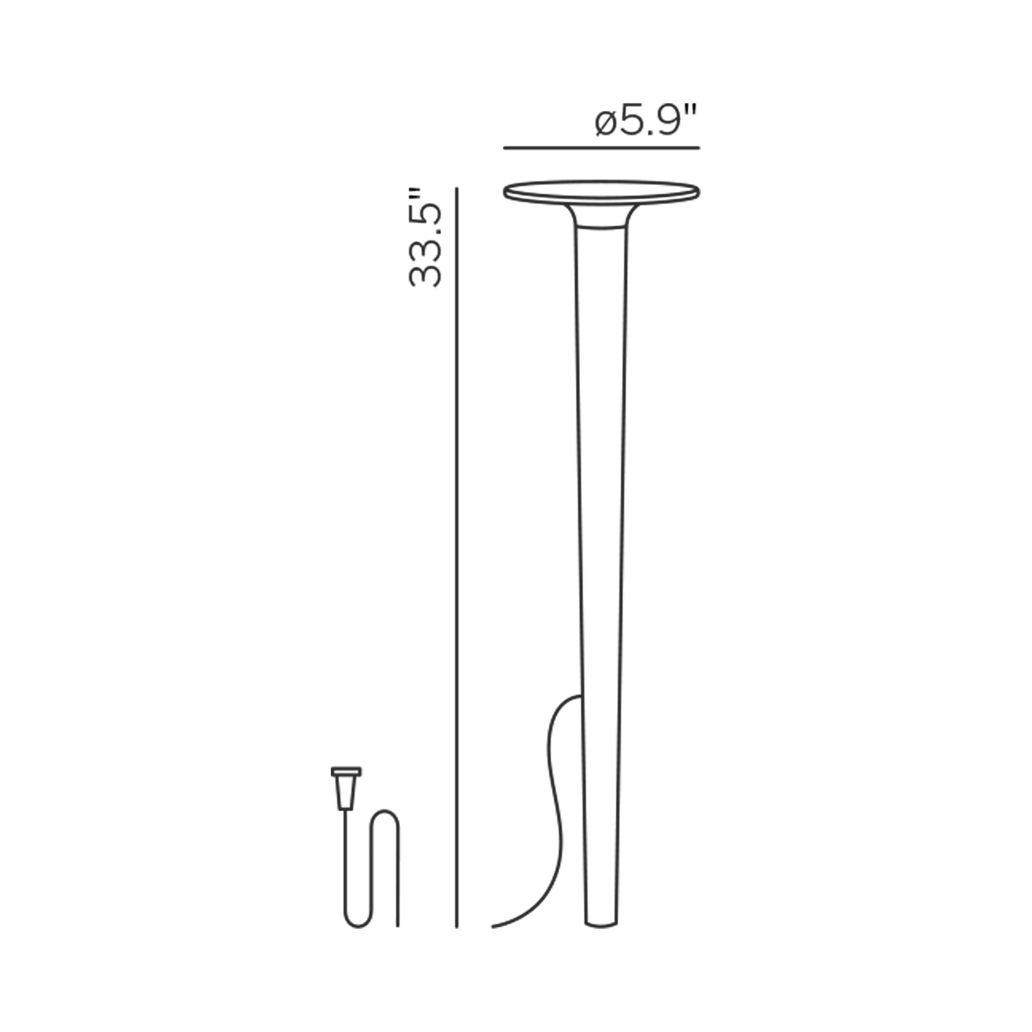 Lix Spike LED Solar Join Path Light - line drawing.