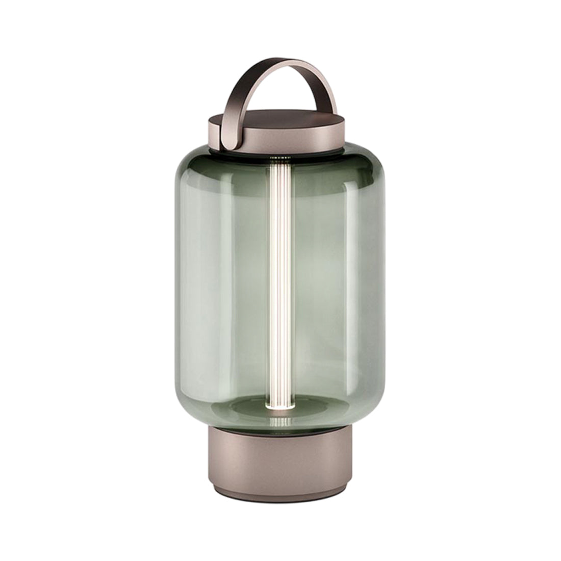 Qu Outdoor LED Portable Table Lamp in Bright Bronze/Jade.