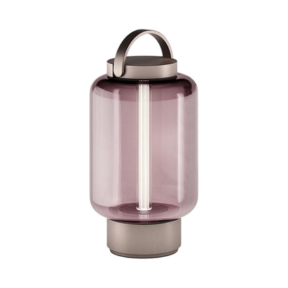 Qu Outdoor LED Portable Table Lamp in Bright Bronze/Rose.