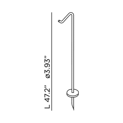 Qu Outdoor Pin Floor Hanging Accessory - line drawing.