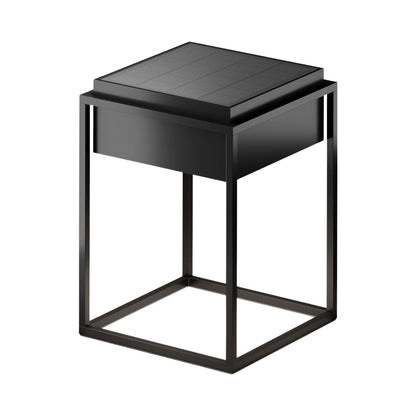 Qua Outdoor LED Solar Portable Table Lamp in Jet Black.