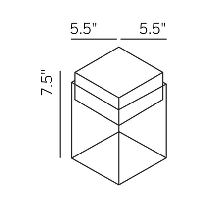 Qua Outdoor LED Solar Portable Table Lamp - line drawing.