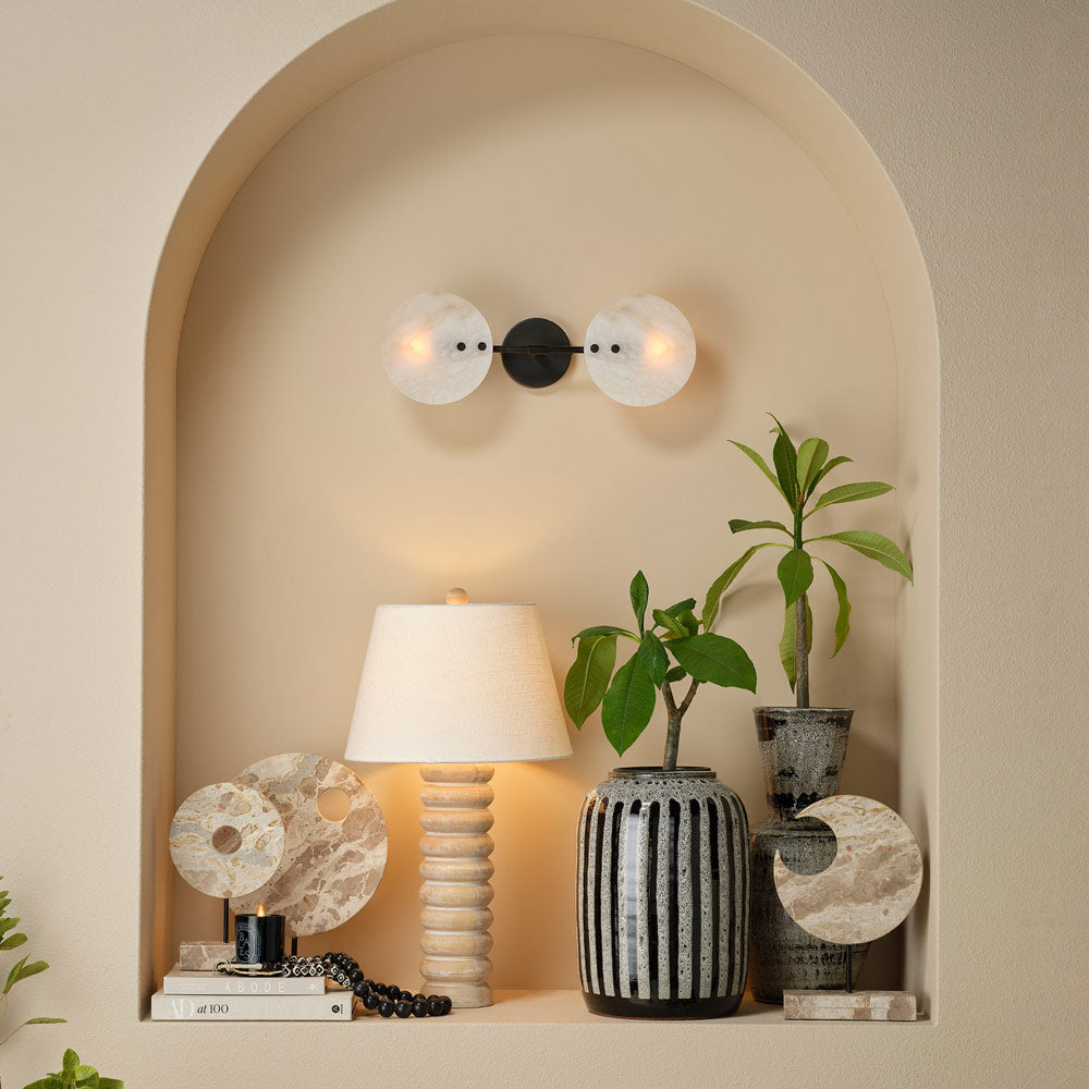 Abacus Table Lamp in living room.
