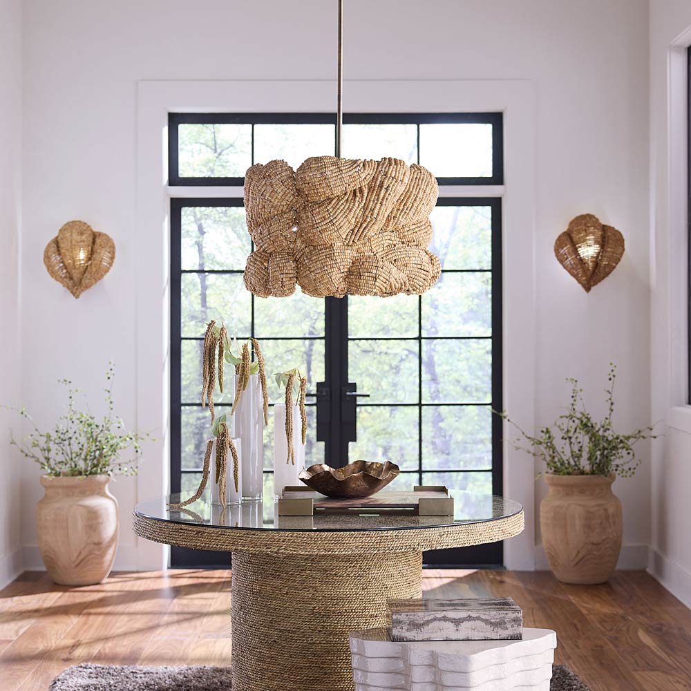 Anguilla Chandelier in living room.
