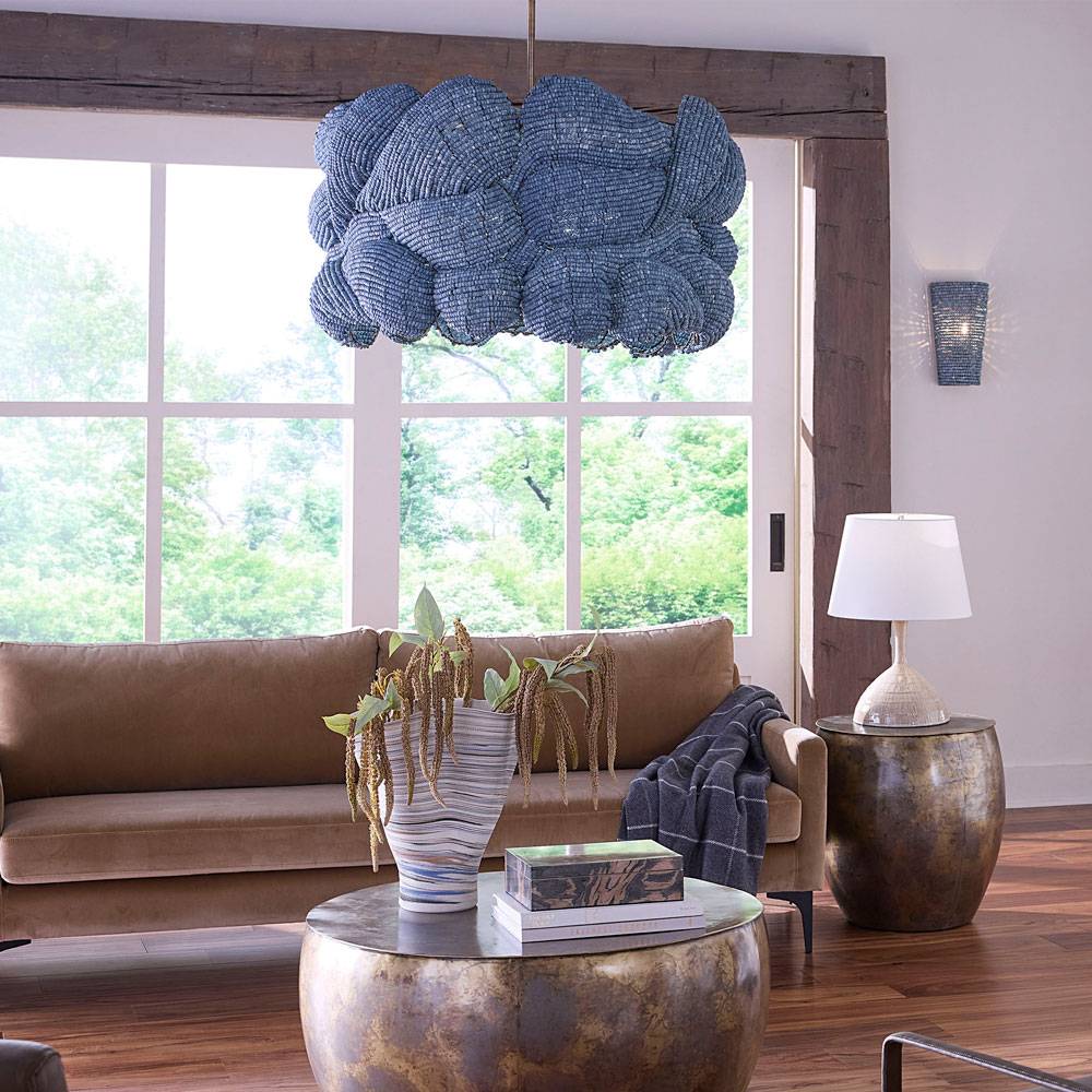 Anguilla Chandelier in living room.
