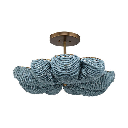 Anguilla Semi Flush Mount Ceiling Light in Blue.