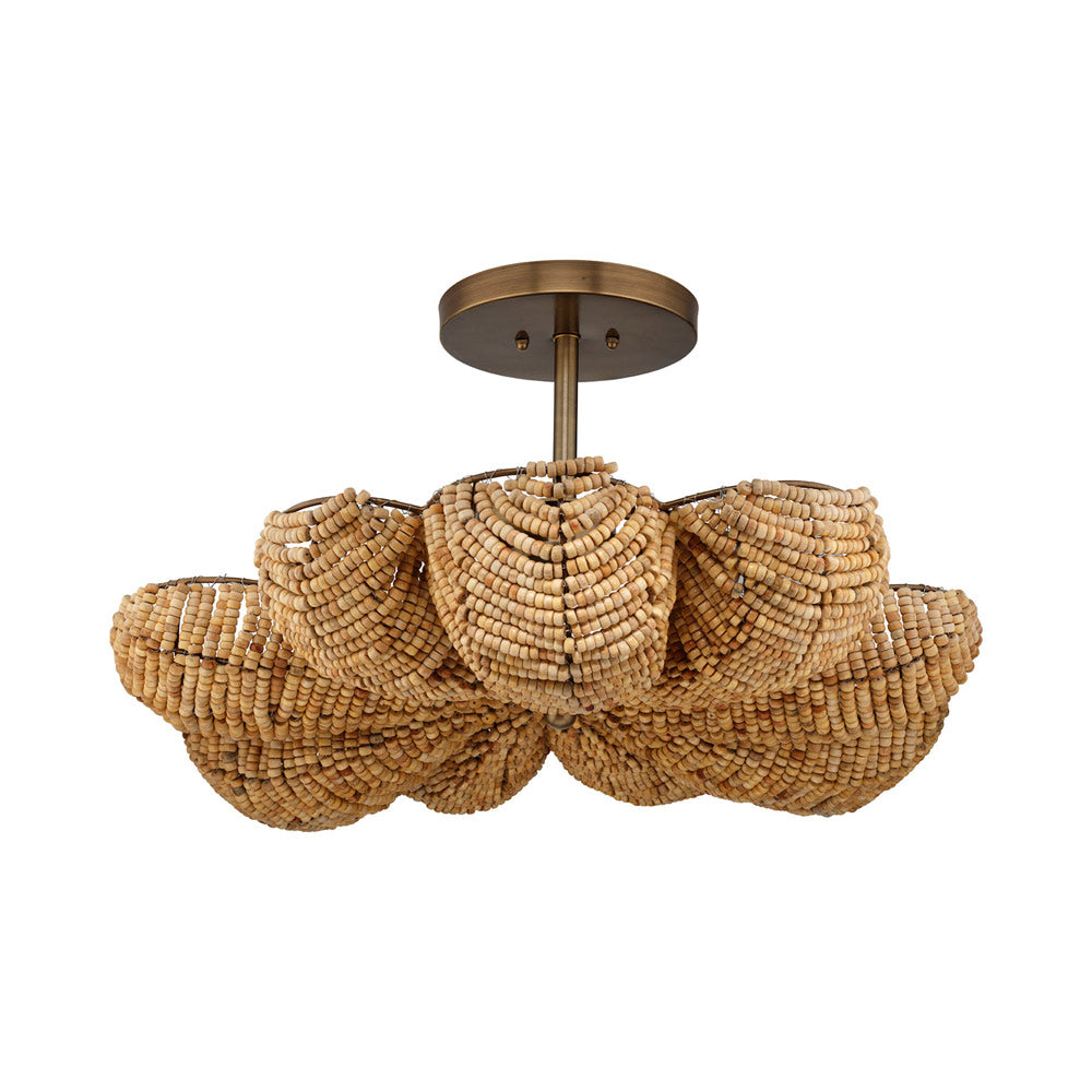 Anguilla Semi Flush Mount Ceiling Light in Natural.