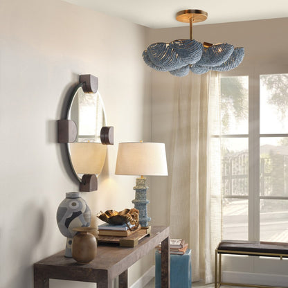 Anguilla Semi Flush Mount Ceiling Light in living room.