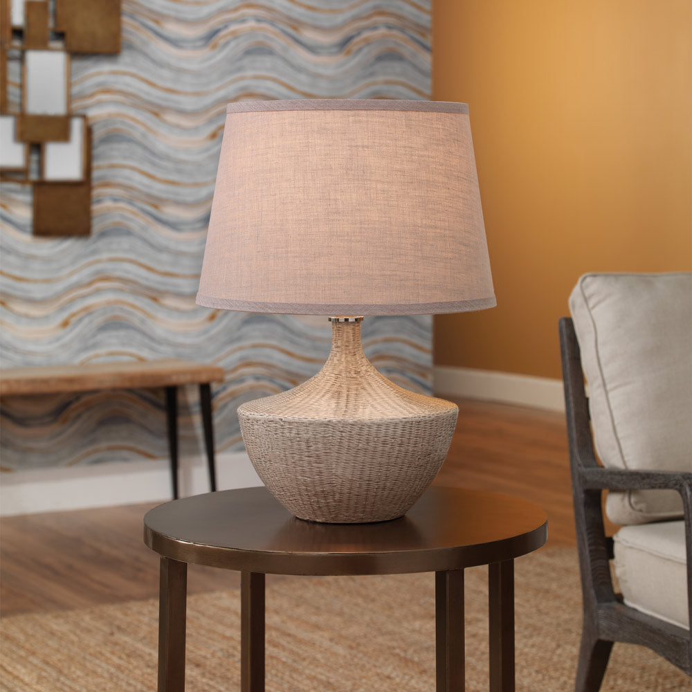 Basketweave Table Lamp in Detail.