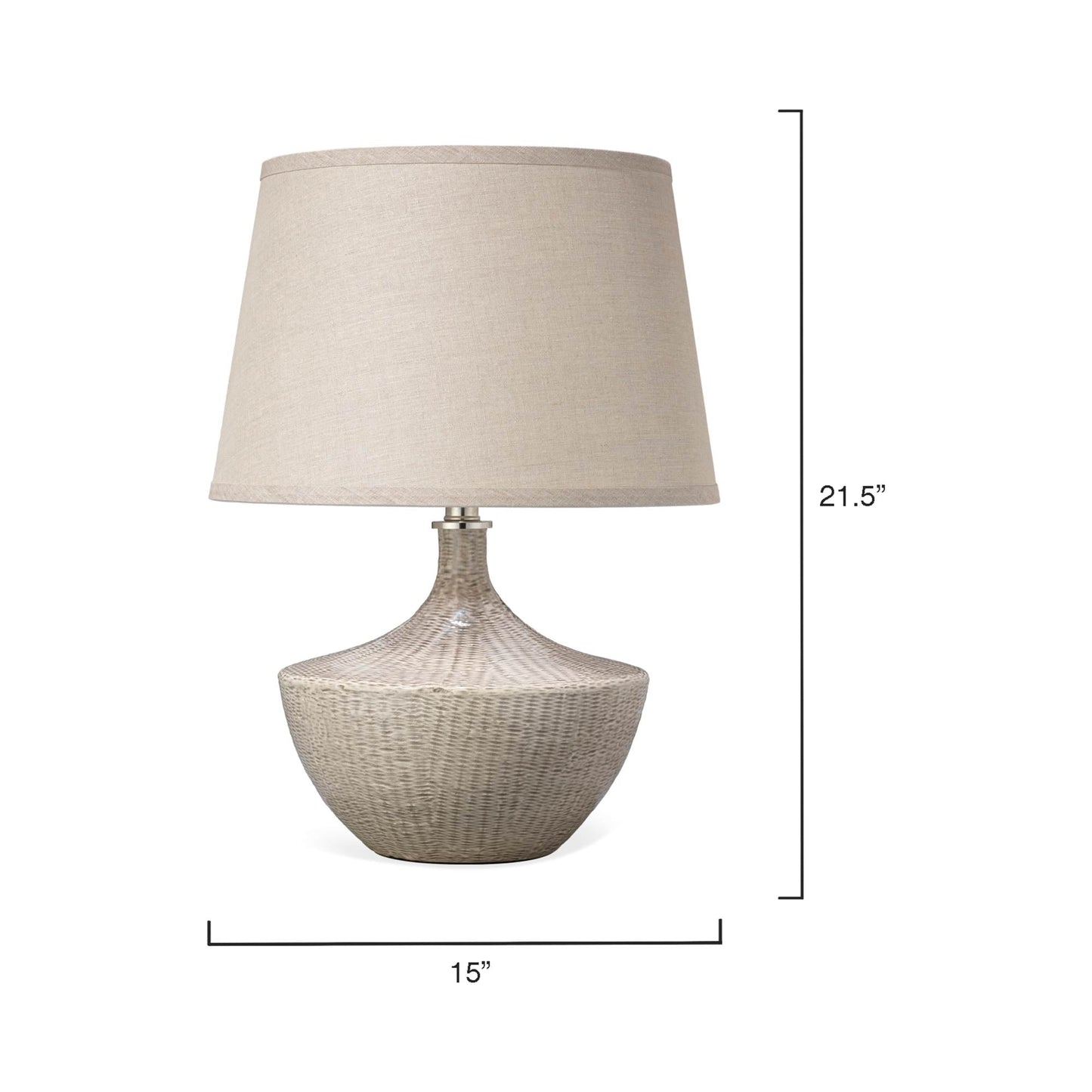 Basketweave Table Lamp - line drawing.