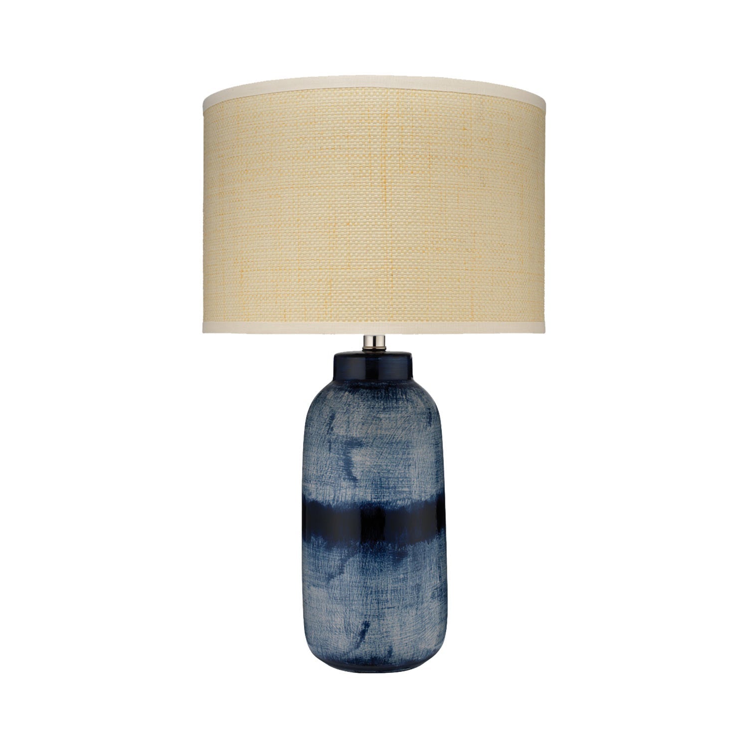 Batik Table Lamp in Blue/Cream (Large).