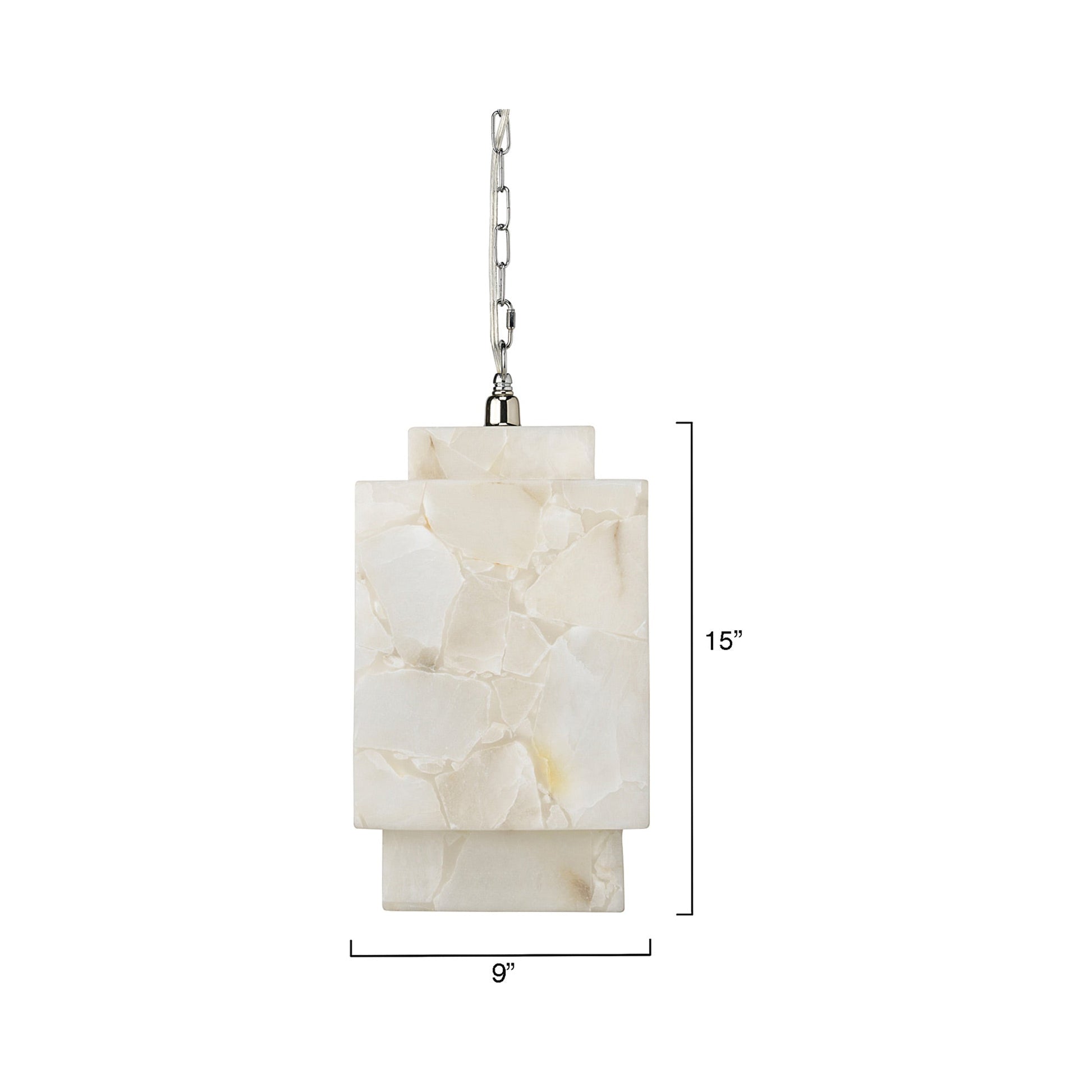 Borealis Cube Pendant Light - line drawing.