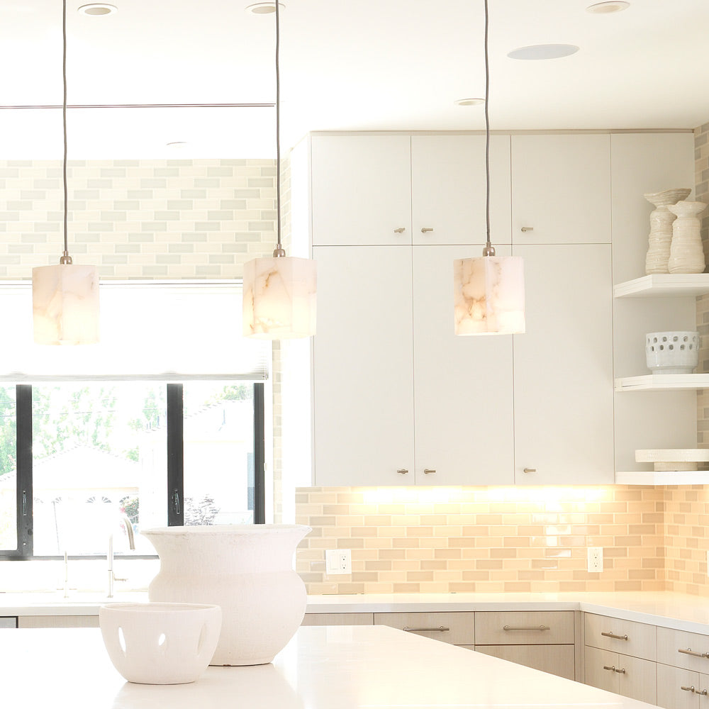 Borealis Hexagon Pendant Light in kitchen.