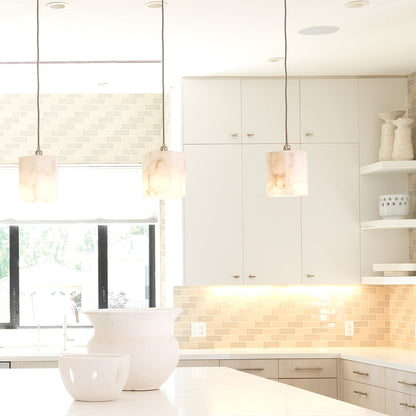 Borealis Hexagon Pendant Light in kitchen.