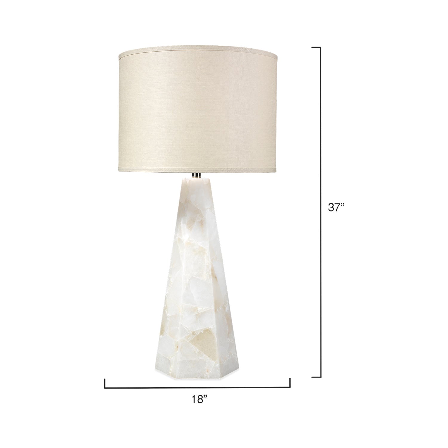 Borealis Hexagon Table Lamp - line drawing.