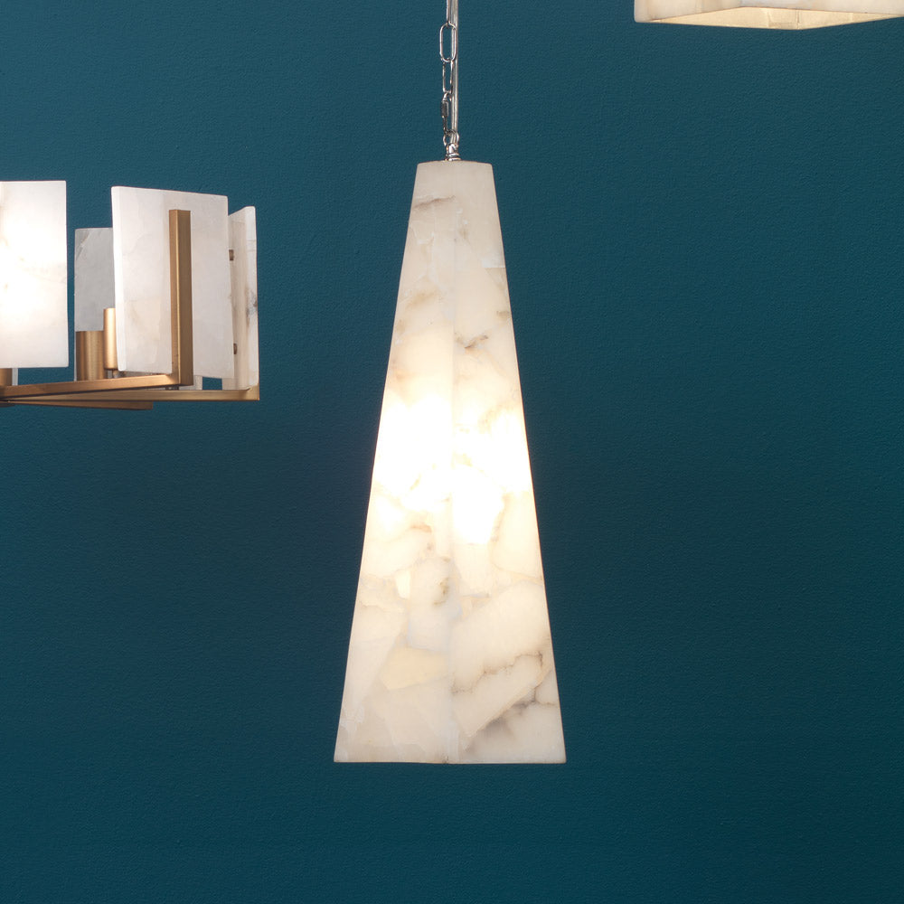 Borealis Tall Hexagon Pendant Light in Detail.