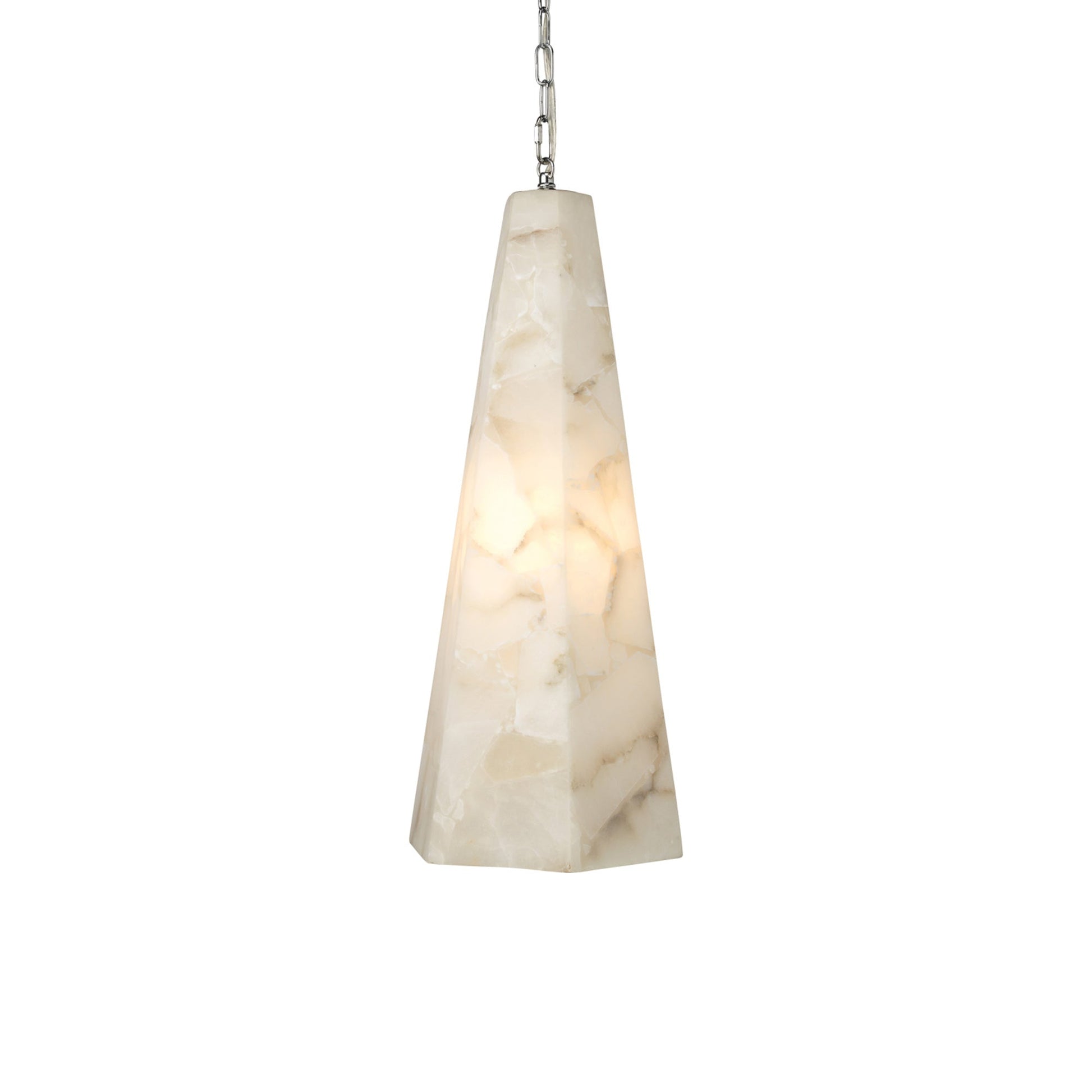 Borealis Tall Hexagon Pendant Light in Detail.