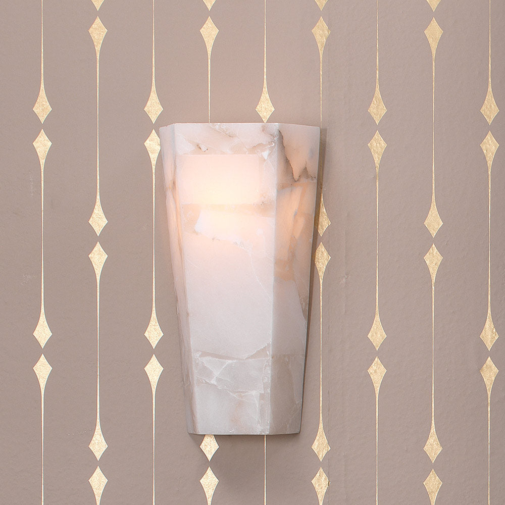 Borealis Tall Hexagon Wall Light in Detail.