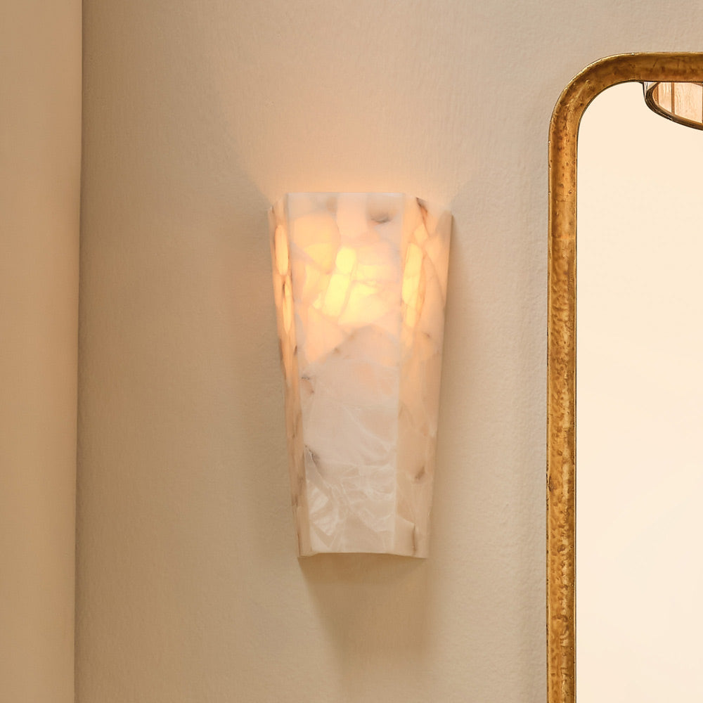 Borealis Tall Hexagon Wall Light in Detail.