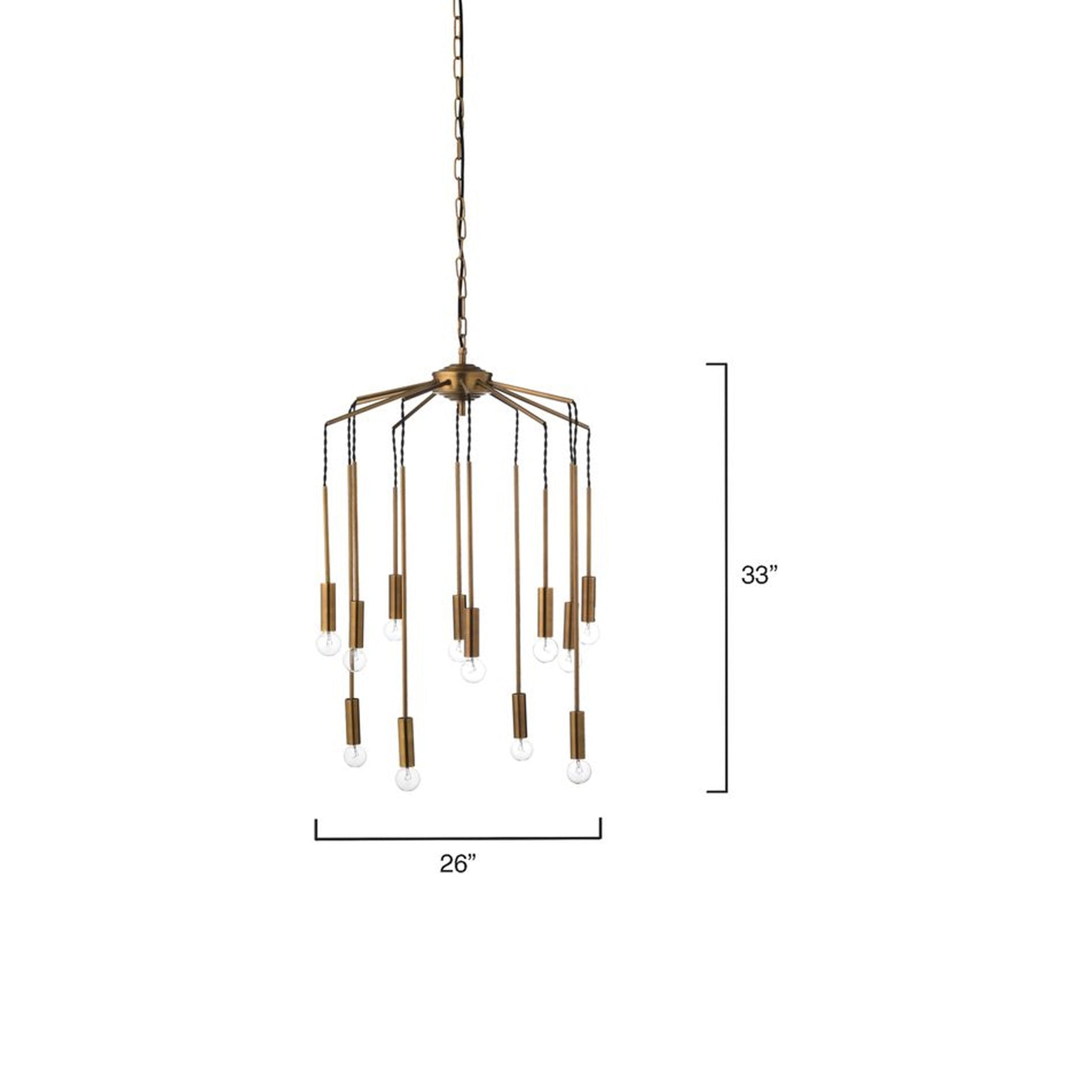 Cascade Chandelier - line drawing.