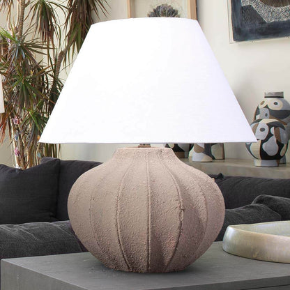 Clamshell Table Lamp in living room.