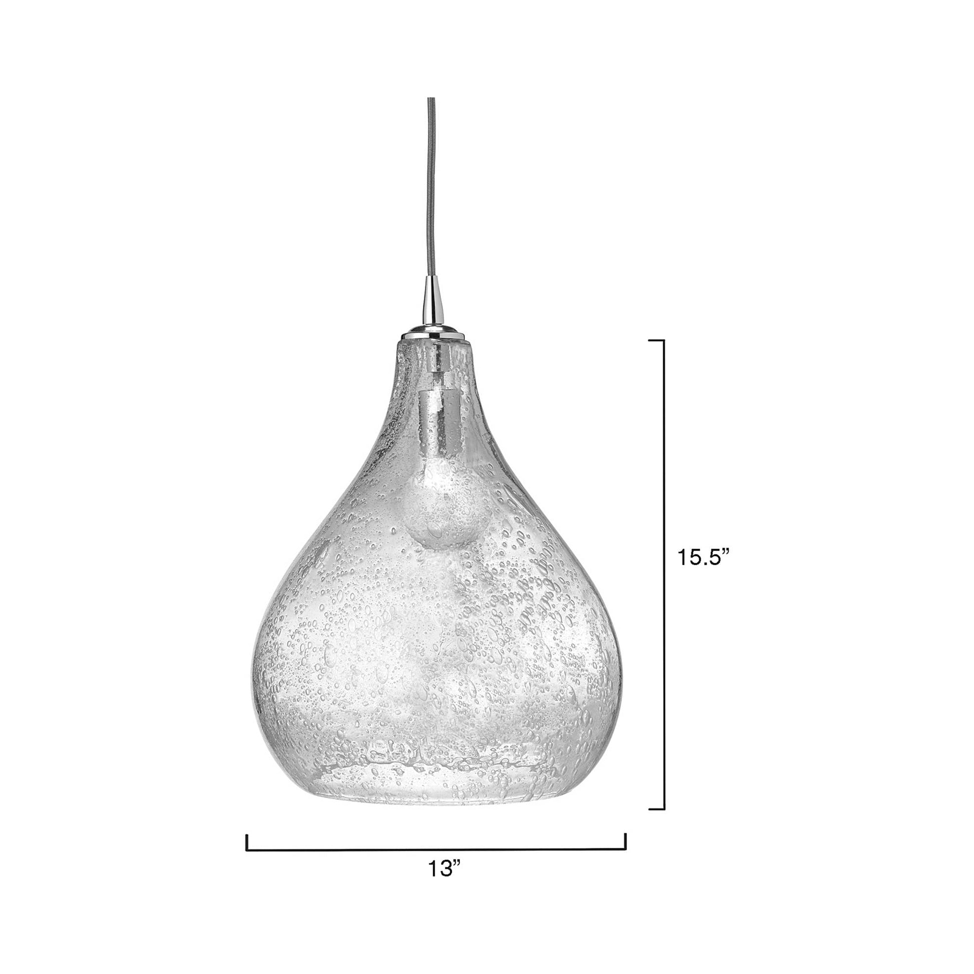 Curved Pendant Light - line drawing.