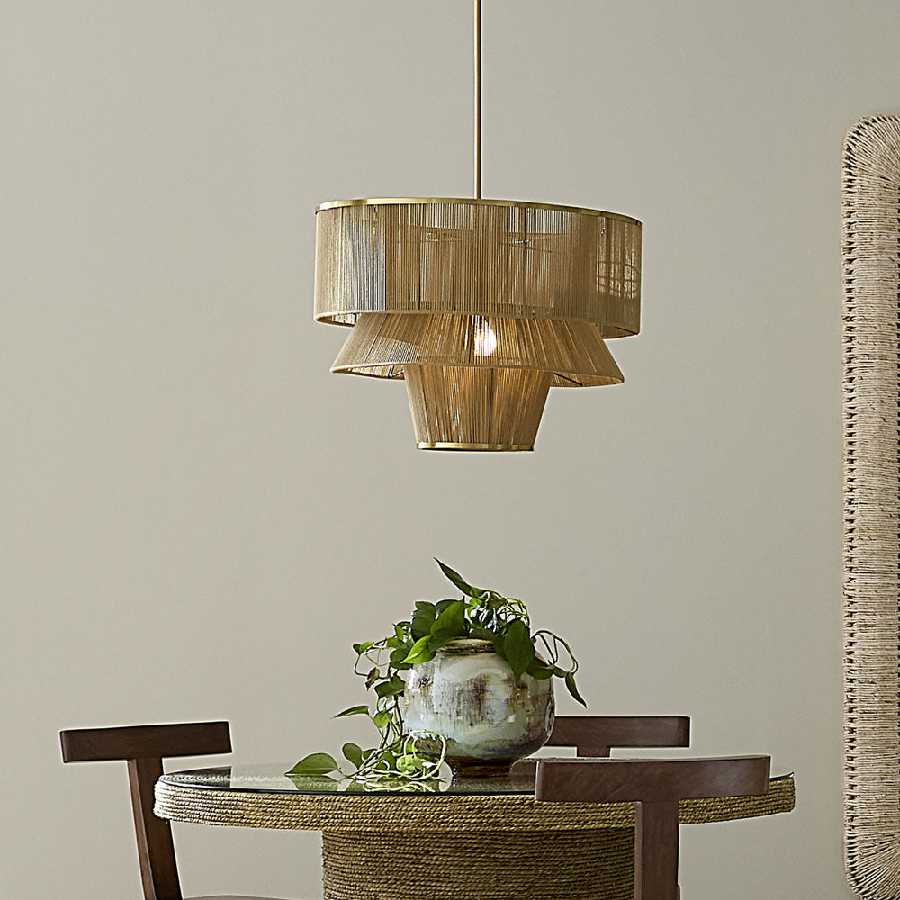 Dimension Chandelier in living room.