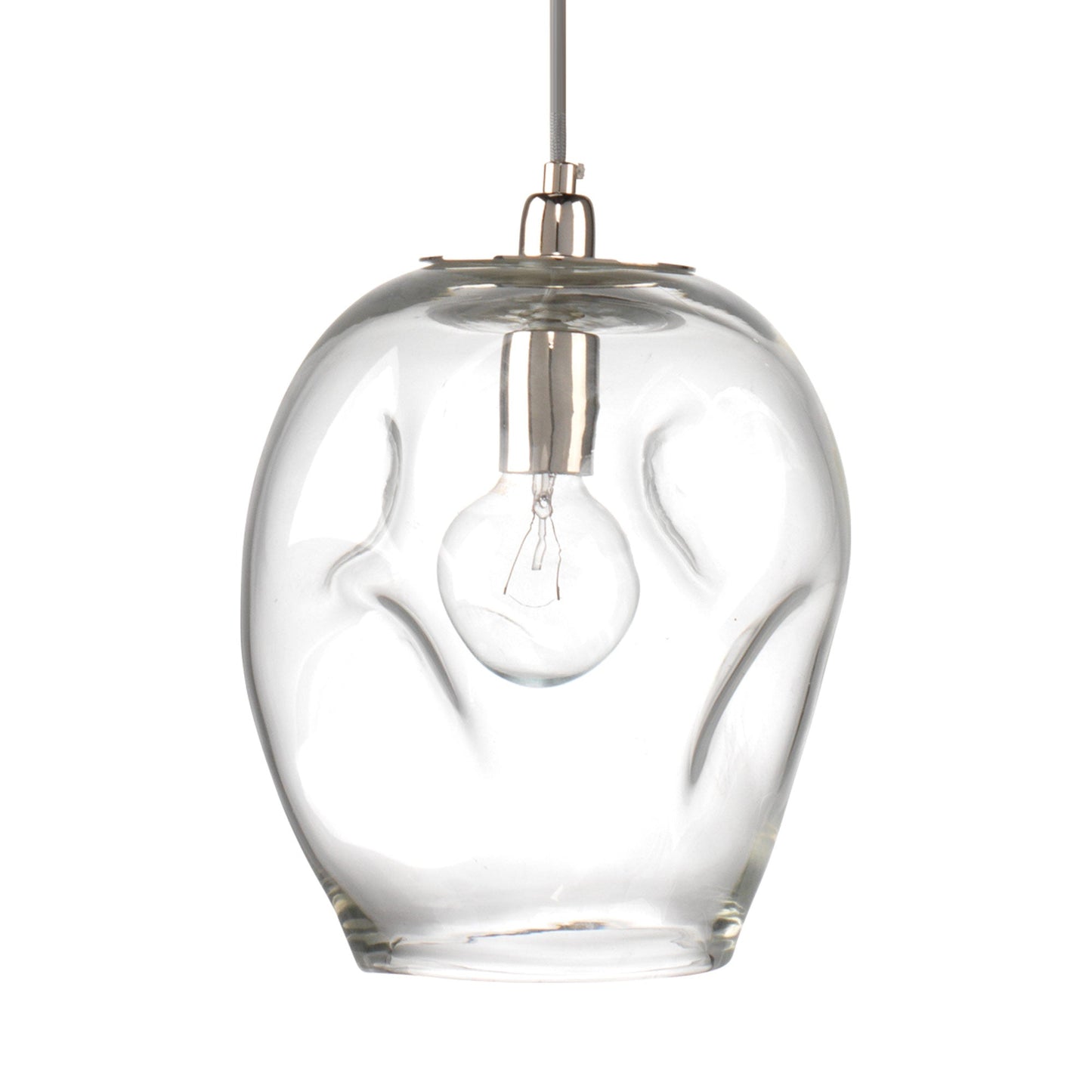 Dimpled Pendant Light in Clear.