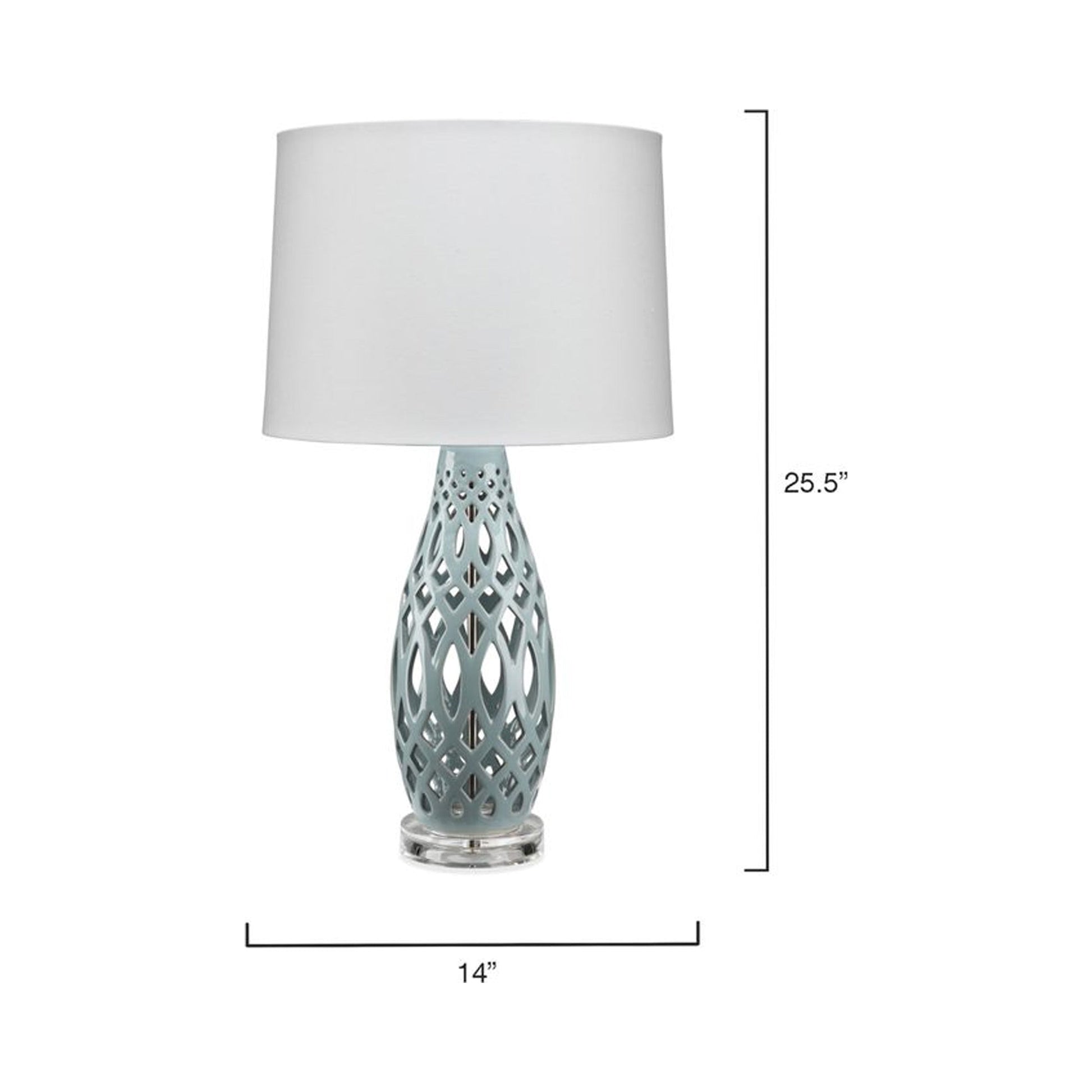 Filigree Table Lamp - line drawing.