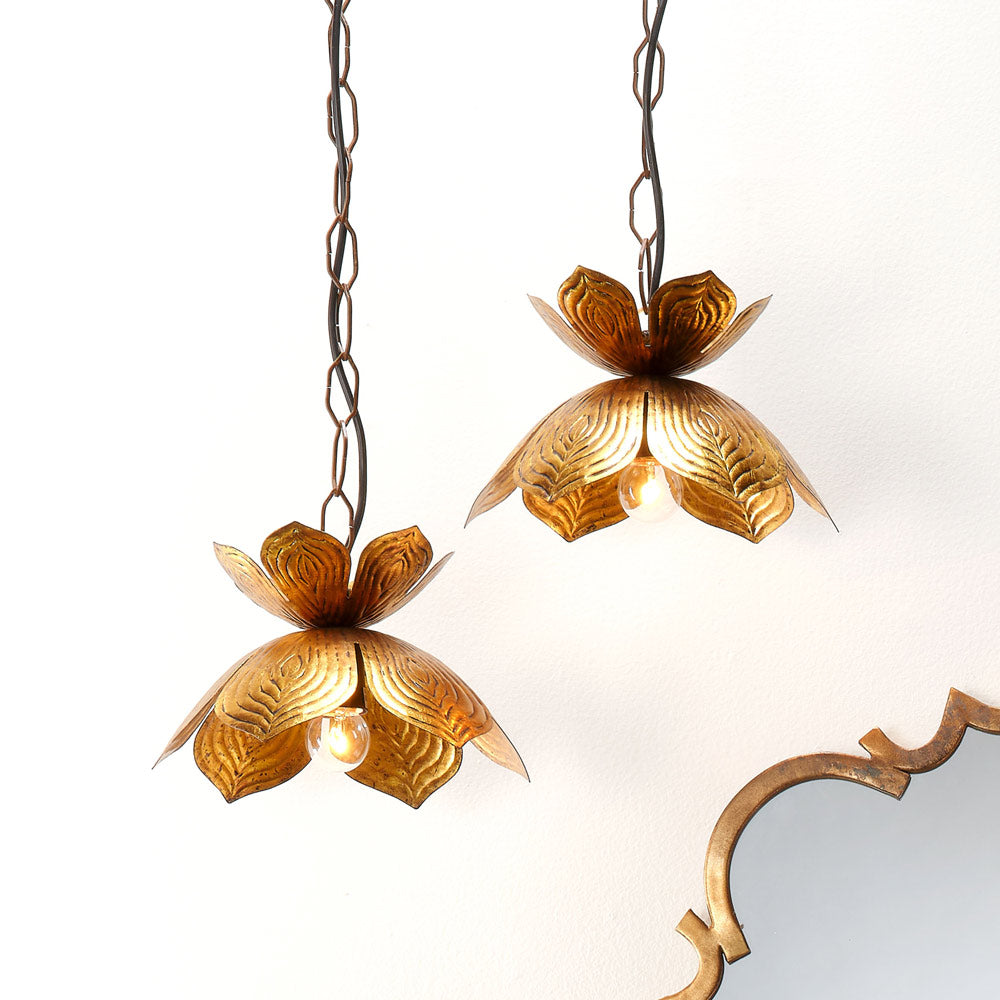 Flowering Lotus Pendant Light in Detail.