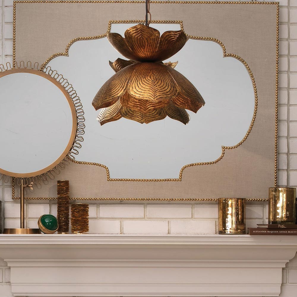 Flowering Lotus Pendant Light in living room.
