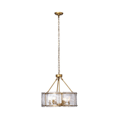 Glenn Round Chandelier in Antique Brass.