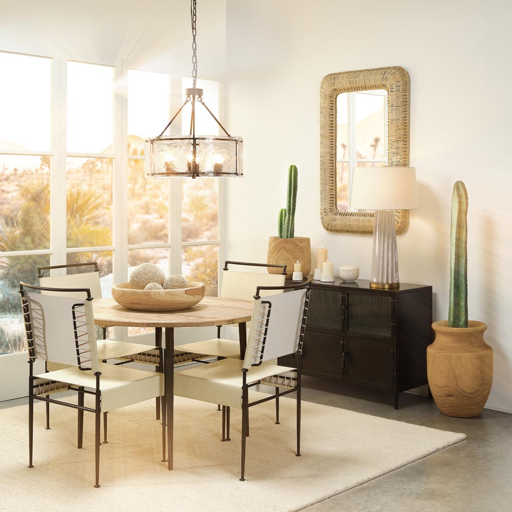 Glenn Round Chandelier in dining room.