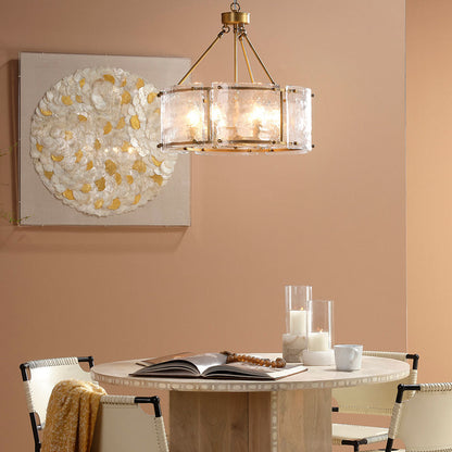 Glenn Round Chandelier in dining room.