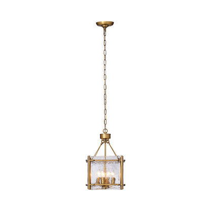 Glenn Square Chandelier in Antique Brass.