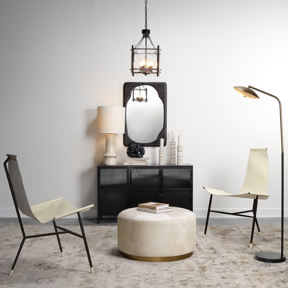 Glenn Square Chandelier in living room.