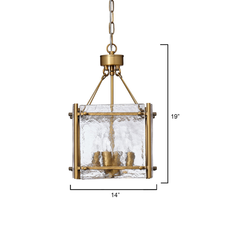 Glenn Square Chandelier - line drawing.