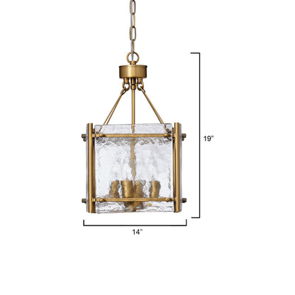 Glenn Square Chandelier - line drawing.
