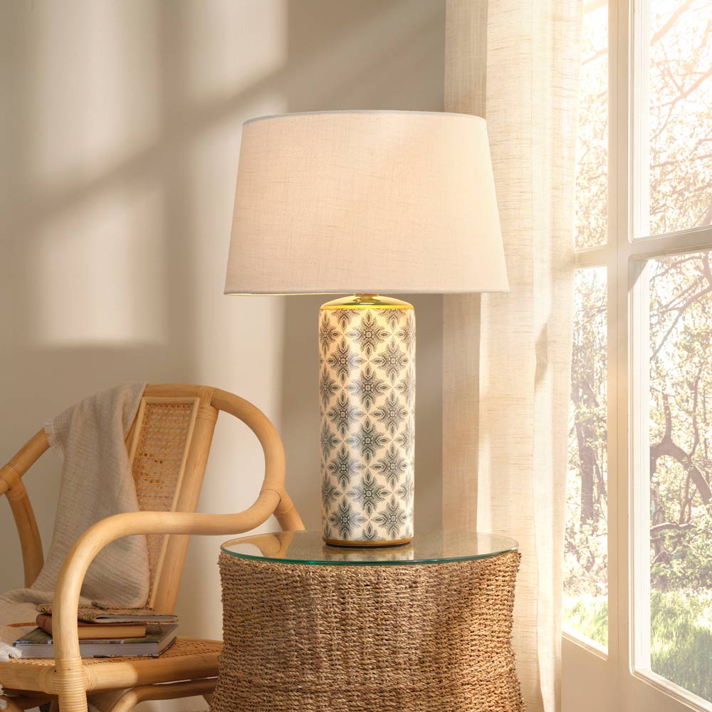 Harlequin Table Lamp in living room.