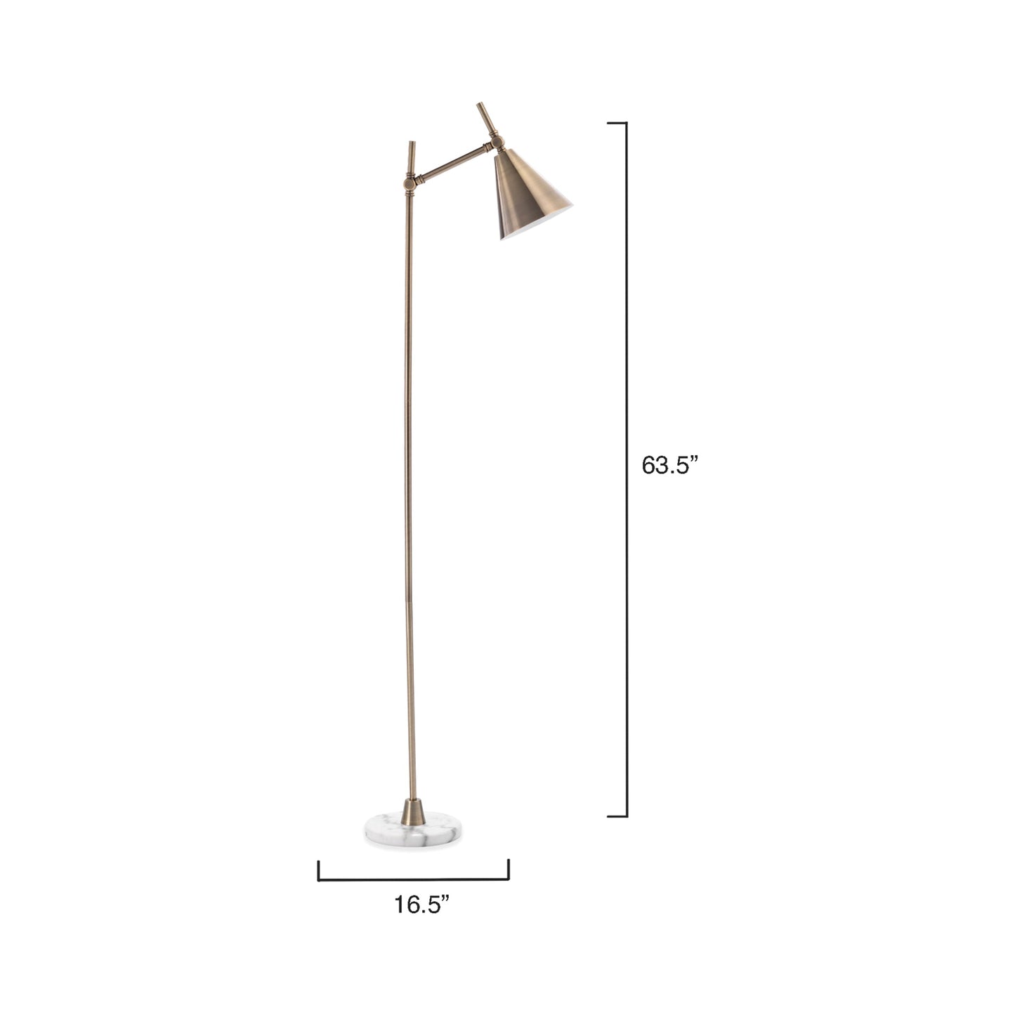 Kennedy Floor Lamp - line drawing.